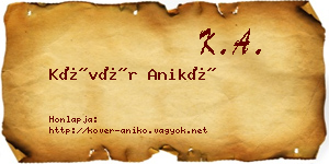Kövér Anikó névjegykártya